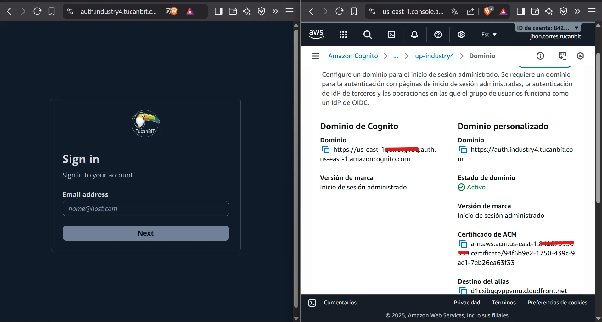 Pantalla de inicio de sesión